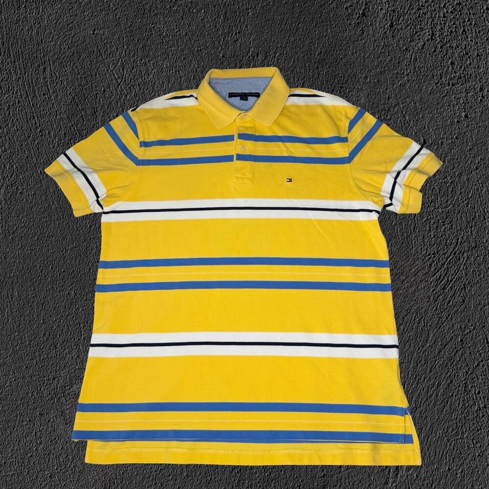 2008 Tommy Hilfiger Yellow/Blue Striped Polo